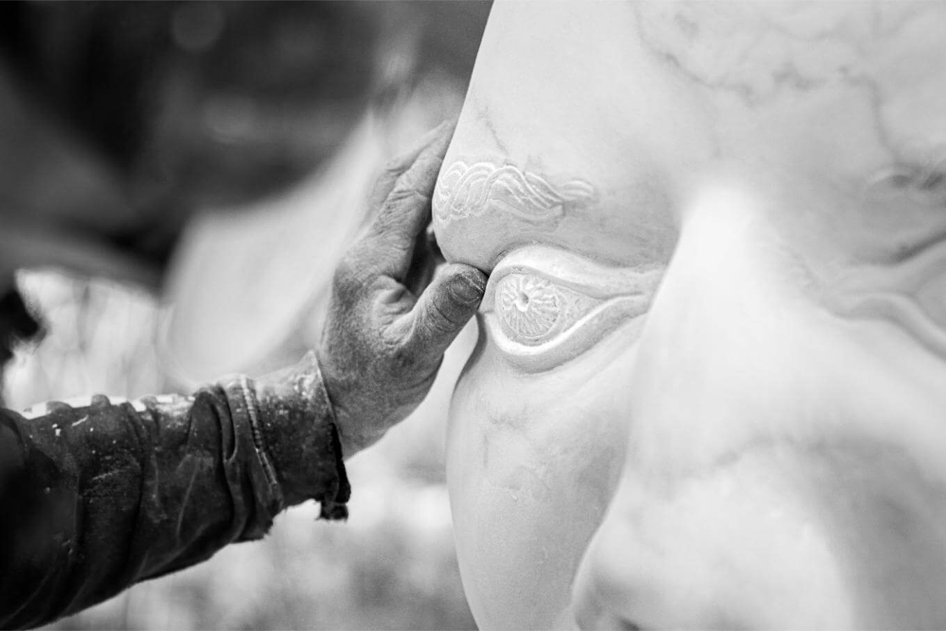 William Peers carving 'Origin VI'